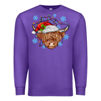 Purple christmas cow Premium Sweatshirt - MaliasSmallBusiness