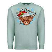 Seafoam christmas cow Premium Sweatshirt - MaliasSmallBusiness