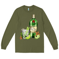Army Green gin tonic bottle and cocktail Long Sleeve Tee - AdoDesignShop