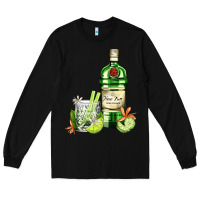 Black gin tonic bottle and cocktail Long Sleeve Tee - AdoDesignShop