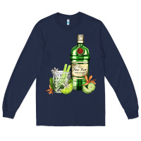 Navy gin tonic bottle and cocktail Long Sleeve Tee - AdoDesignShop