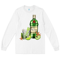 White gin tonic bottle and cocktail Long Sleeve Tee - AdoDesignShop