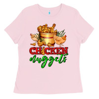 Bubblegum Pink chicken nuggets Ladies Tee - AdoDesignShop