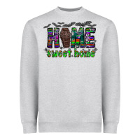 Heather Grey home sweet home Heavyweight Sweatshirt - CowhideDigitalArt