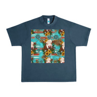Midnight Navy charolais cow seamless pattern Urban Heavy Tee - HRA Design Shop