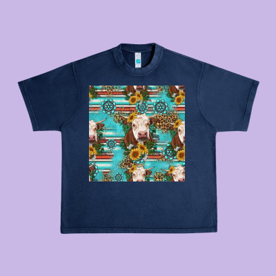 Charolais Cow Seamless Pattern Urban Heavy Tee Designed By Hra Design Shop