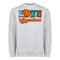 Heather Grey love basketball Heavyweight Sweatshirt - HRA Design Shop
