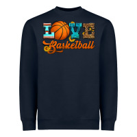 Navy love basketball Heavyweight Sweatshirt - HRA Design Shop
