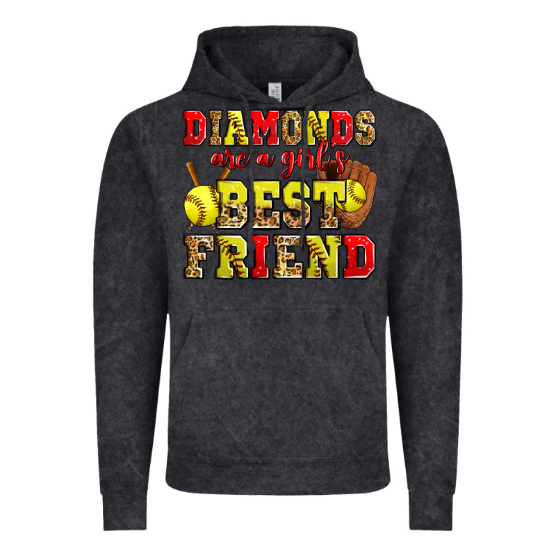 Diamonds Are A Girl's Best Friend Softball Vintage Hoodie by Zillion Design Studio | Teevron