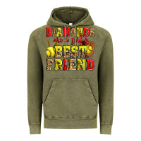 Vintage Olive diamonds are a girl's best friend softball Vintage Hoodie - Zillion Design Studio