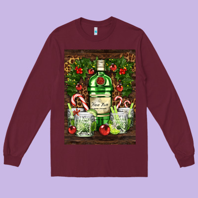 Gin Tonic Cocktail Long Sleeve Tee Designed By Adodesignshop