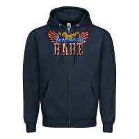 Navy American Babe With Sunflowers Zipper Hoodie - LillyAllenDesigns