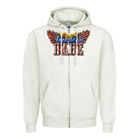 Oatmeal Heather American Babe With Sunflowers Zipper Hoodie - LillyAllenDesigns