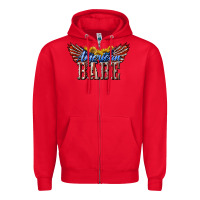 Red American Babe With Sunflowers Zipper Hoodie - LillyAllenDesigns