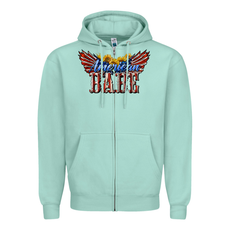 American Babe With Sunflowers Zipper Hoodie by LillyAllenDesigns | Teevron