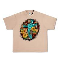 Burro western turquoise's leopard cross  wooden aztek sunflowers background Urban Heavy Tee - BarkalooDesign