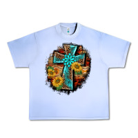 Grape Ice western turquoise's leopard cross  wooden aztek sunflowers background Urban Heavy Tee - BarkalooDesign