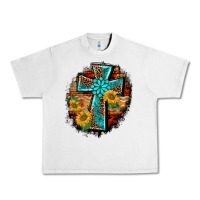 Lunar Rock western turquoise's leopard cross  wooden aztek sunflowers background Urban Heavy Tee - BarkalooDesign