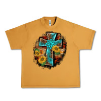 Peanut Butter western turquoise's leopard cross  wooden aztek sunflowers background Urban Heavy Tee - BarkalooDesign