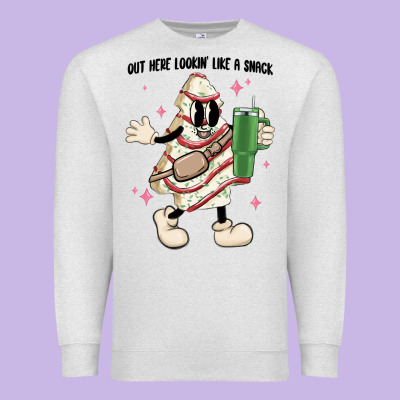 Out Here Lookin Like A Snack Premium Sweatshirt Designed By Maliassmallbusiness