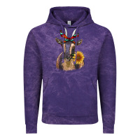 Cloud Purple sunflower aztec ribbon goat Vintage Hoodie - RanaPortraitStore