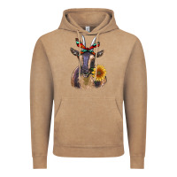 Vintage Coffee sunflower aztec ribbon goat Vintage Hoodie - RanaPortraitStore