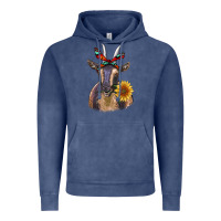 Sunflower Aztec Ribbon Goat Vintage Hoodie | Teevron