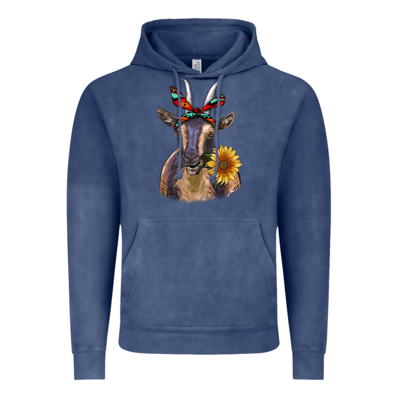 Sunflower Aztec Ribbon Goat Vintage Hoodie by RanaPortraitStore | Teevron