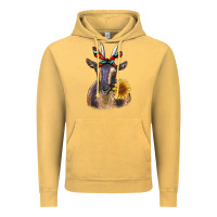 Vintage Mustard sunflower aztec ribbon goat Vintage Hoodie - RanaPortraitStore