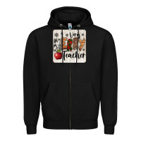 Black very merry teacher christmas coaster Zipper Hoodie - Jasminsmagicworld