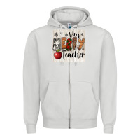 Dove Grey very merry teacher christmas coaster Zipper Hoodie - Jasminsmagicworld