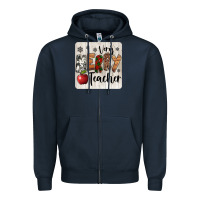 Navy very merry teacher christmas coaster Zipper Hoodie - Jasminsmagicworld