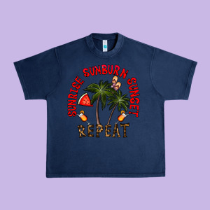 Sunrise Sunburn Sunnset Repeat Urban Heavy Tee Designed By Cowhidedigitalart
