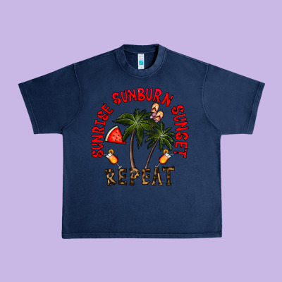 Sunrise Sunburn Sunnset Repeat Urban Heavy Tee Designed By Cowhidedigitalart