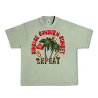 Oil Green sunrise sunburn sunnset repeat Urban Heavy Tee - CowhideDigitalArt