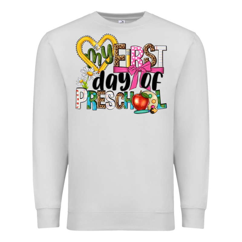 My First Day Of Preschool Premium Sweatshirt by NancyCooperArtShop | Teevron