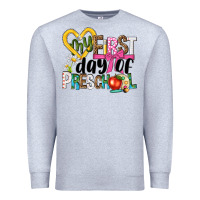Heather Grey my first day of preschool Premium Sweatshirt - NancyCooperArtShop