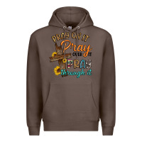 Coffee pray on it pray over it pray through it Premium Hoodie - Artiststas