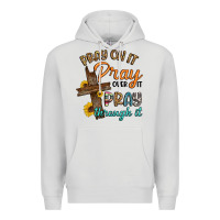 Dove Grey pray on it pray over it pray through it Premium Hoodie - Artiststas