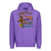 Purple pray on it pray over it pray through it Premium Hoodie - Artiststas