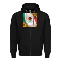 Black mexican flag sunflowers and leopard coaster Zipper Hoodie - Jasminsmagicworld