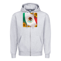 Heather Grey mexican flag sunflowers and leopard coaster Zipper Hoodie - Jasminsmagicworld