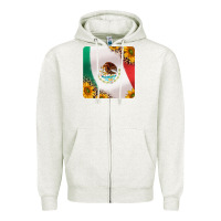Oatmeal Heather mexican flag sunflowers and leopard coaster Zipper Hoodie - Jasminsmagicworld