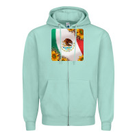 Seafoam mexican flag sunflowers and leopard coaster Zipper Hoodie - Jasminsmagicworld