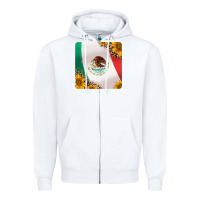 White mexican flag sunflowers and leopard coaster Zipper Hoodie - Jasminsmagicworld
