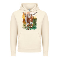 Vintage Artic longhorn cow with desert background Vintage Hoodie - RanaPortraitStore