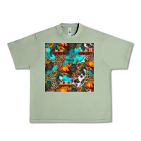 Oil Green western sunset bison and sunflowers seamless pattern Urban Heavy Tee - HRA Design Shop