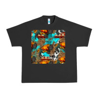 Pigment Black western sunset bison and sunflowers seamless pattern Urban Heavy Tee - HRA Design Shop