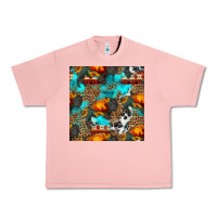Salmon western sunset bison and sunflowers seamless pattern Urban Heavy Tee - HRA Design Shop