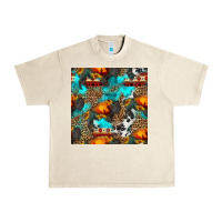 Sandshell western sunset bison and sunflowers seamless pattern Urban Heavy Tee - HRA Design Shop